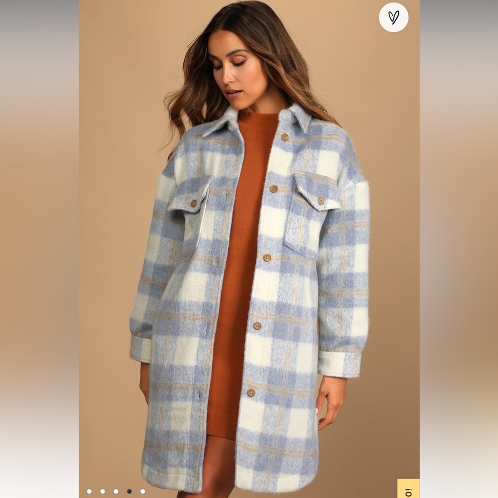 Warmest Winter Blue Multi Plaid Wool Jacket